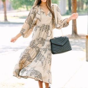 Printed Tiger Midi Dress